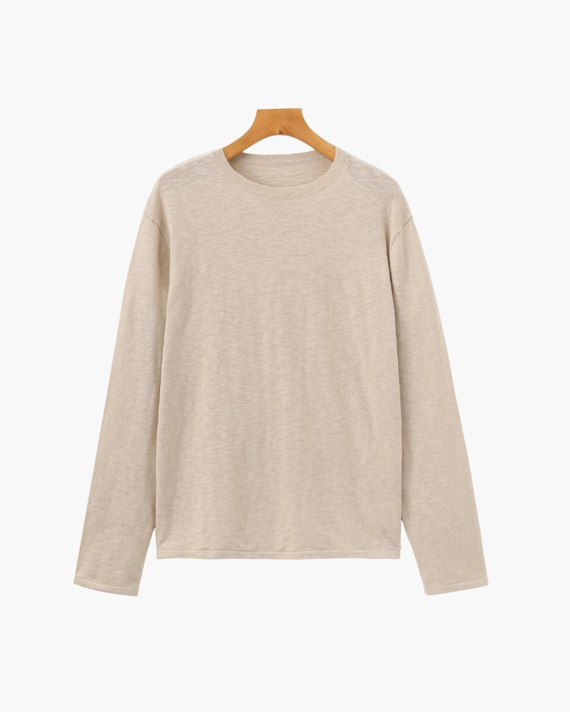 Linen Cotton Essential Crewneck | Savile & Co.