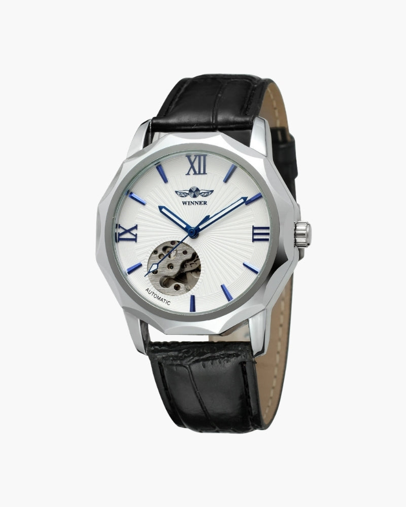 Classic Skeleton Dial Steel Watch | Savile & Co.