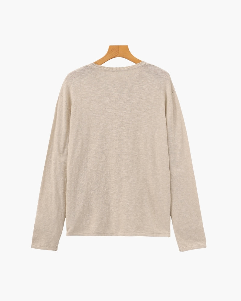 Linen Cotton Essential Crewneck | Savile & Co.