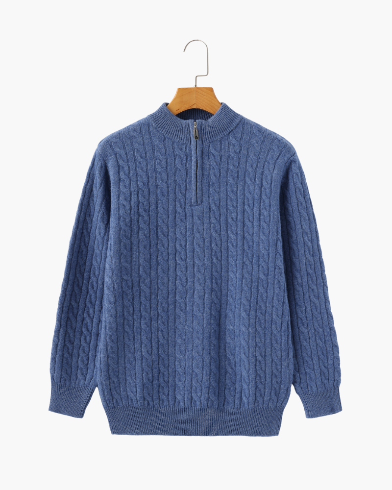 100% Cashmere Woven Half Zip | Savile & Co.