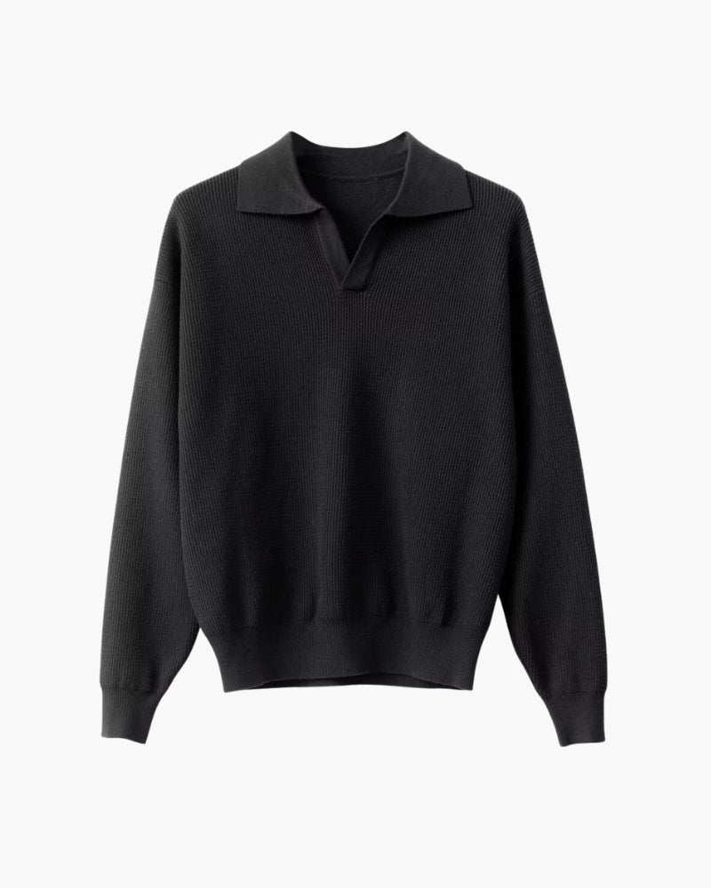 Textured Knit Polo Sweater | Savile & Co.