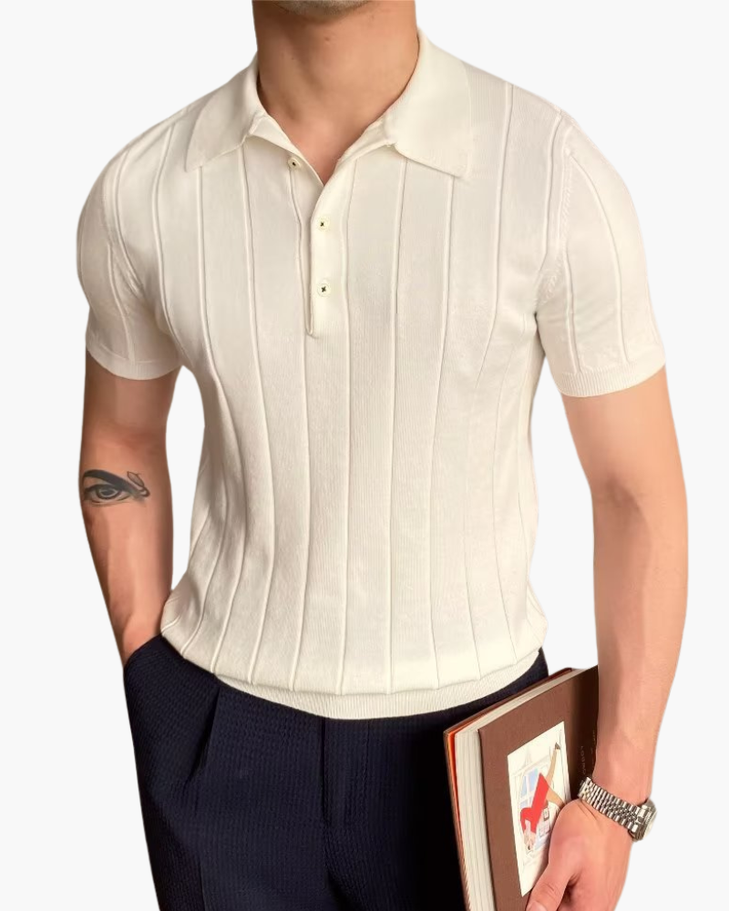 Cannes Ribbed Cotton Polo | Savile & Co.