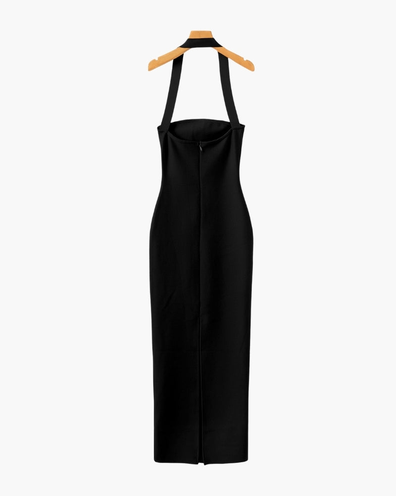 Halter Neck Slim Fit Maxi Dress | Savile & Co.