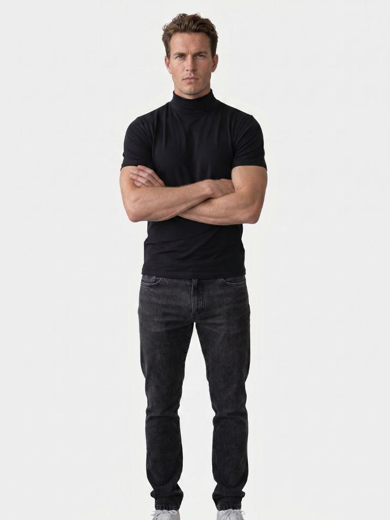 Solid Casual Turtle Neck T-Shirt | Savile & Co.