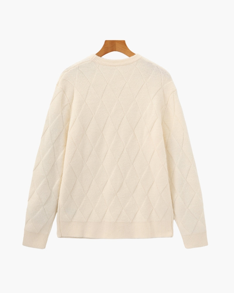Diamond Knit Crewneck Sweater | Savile & Co.