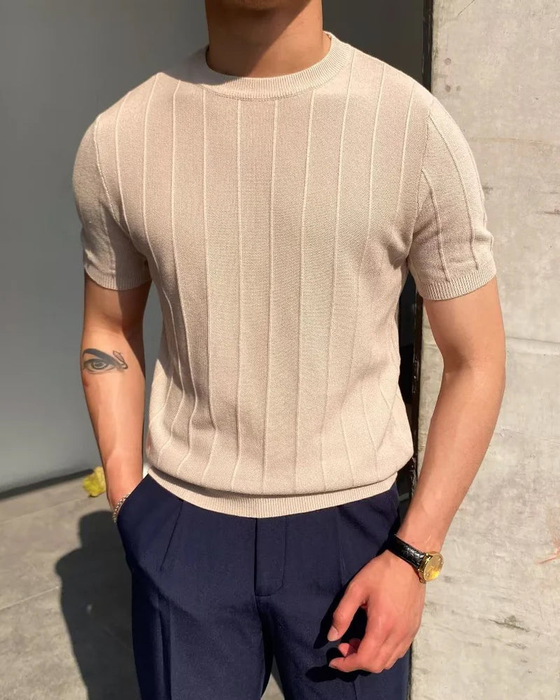 Cannes Ribbed T-Shirt | Savile & Co.