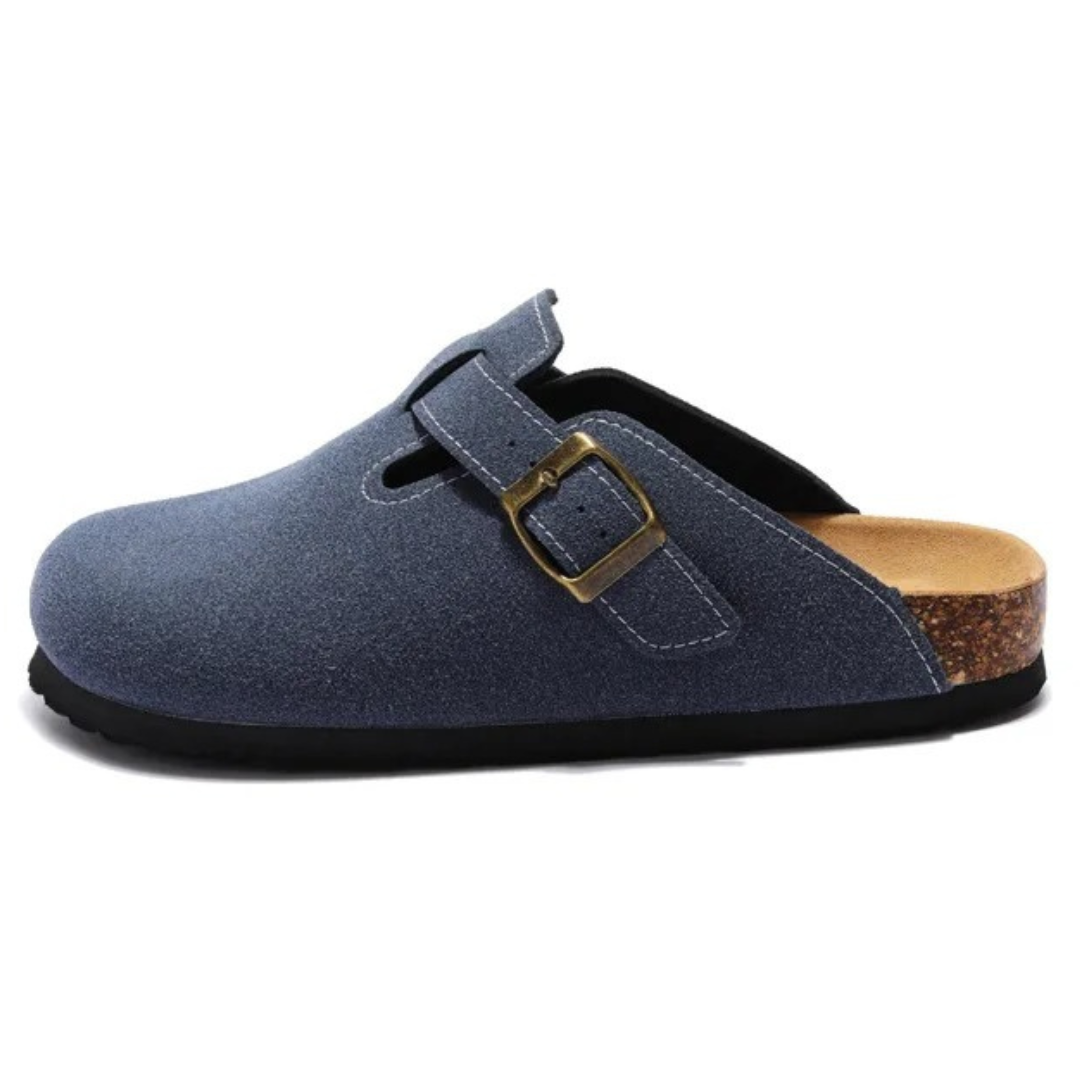 Pucon Suede Clog - Dark Blue | Savile & Co.