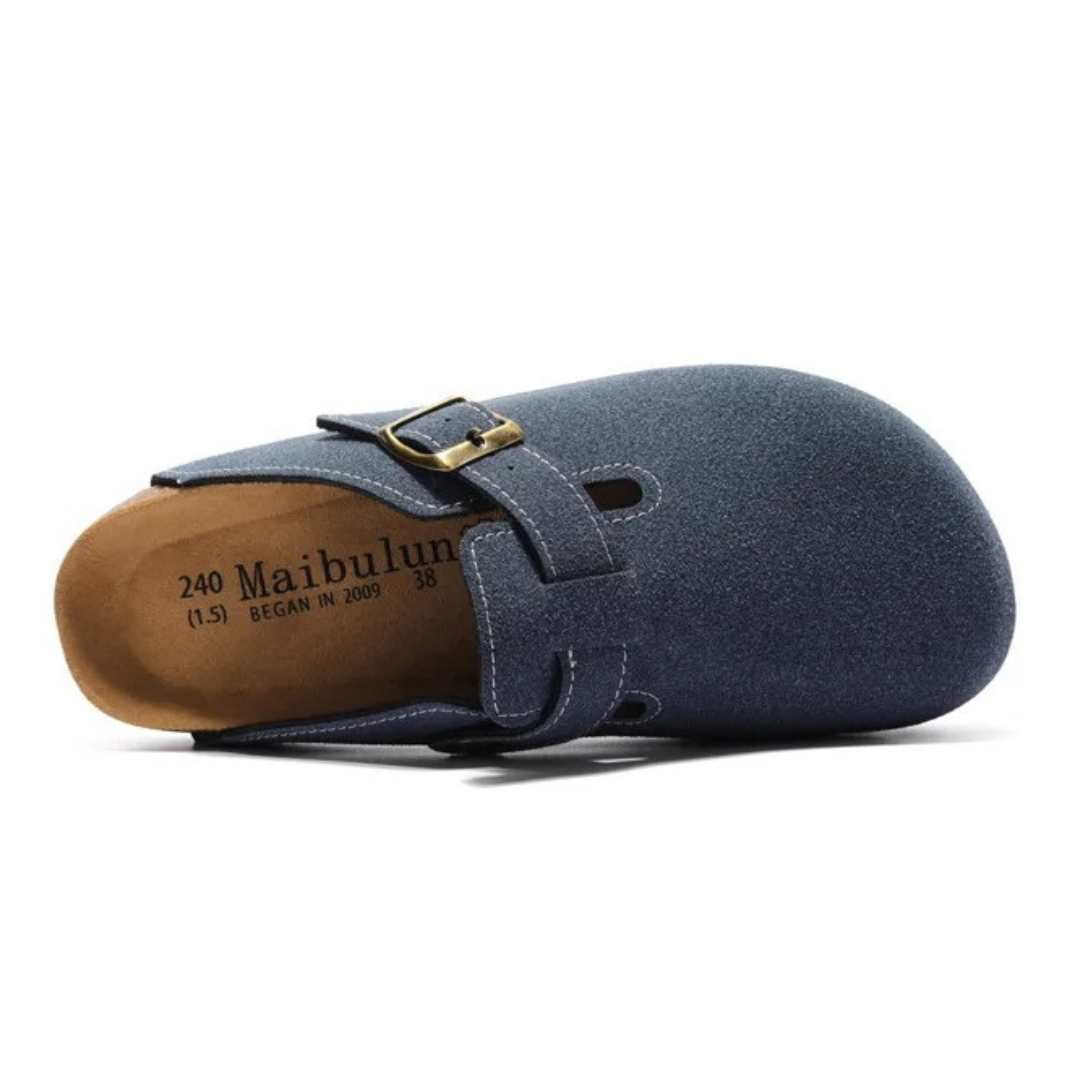 Pucon Suede Clog - Dark Blue | Savile & Co.