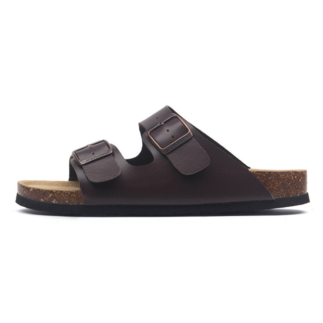 Leather Birken Sandal - Brown | Savile & Co.