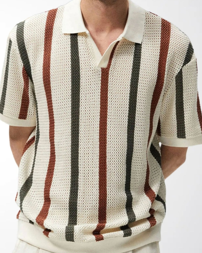 Resort Knit Stripe Polo | Savile & Co.