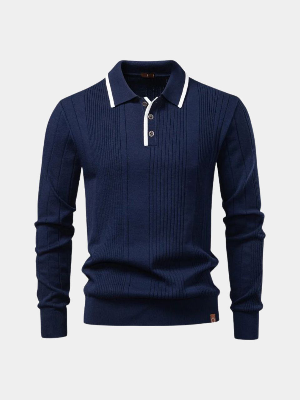 Vertical Ridge Knit Polo Shirt | Savile & Co.