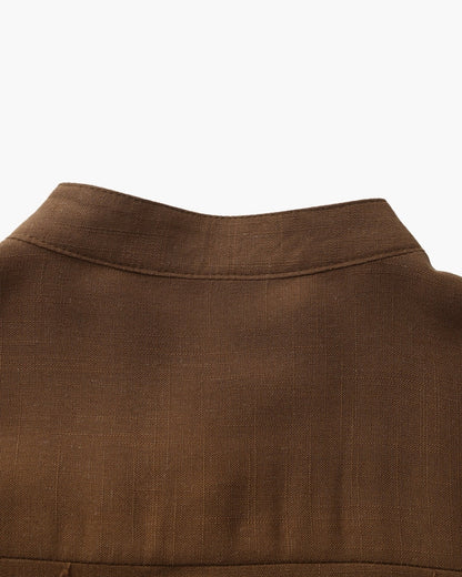 Men’s Mandarin Collar Shirt – Relaxed Fit Textured Cotton Shirt | Savile & Co.
