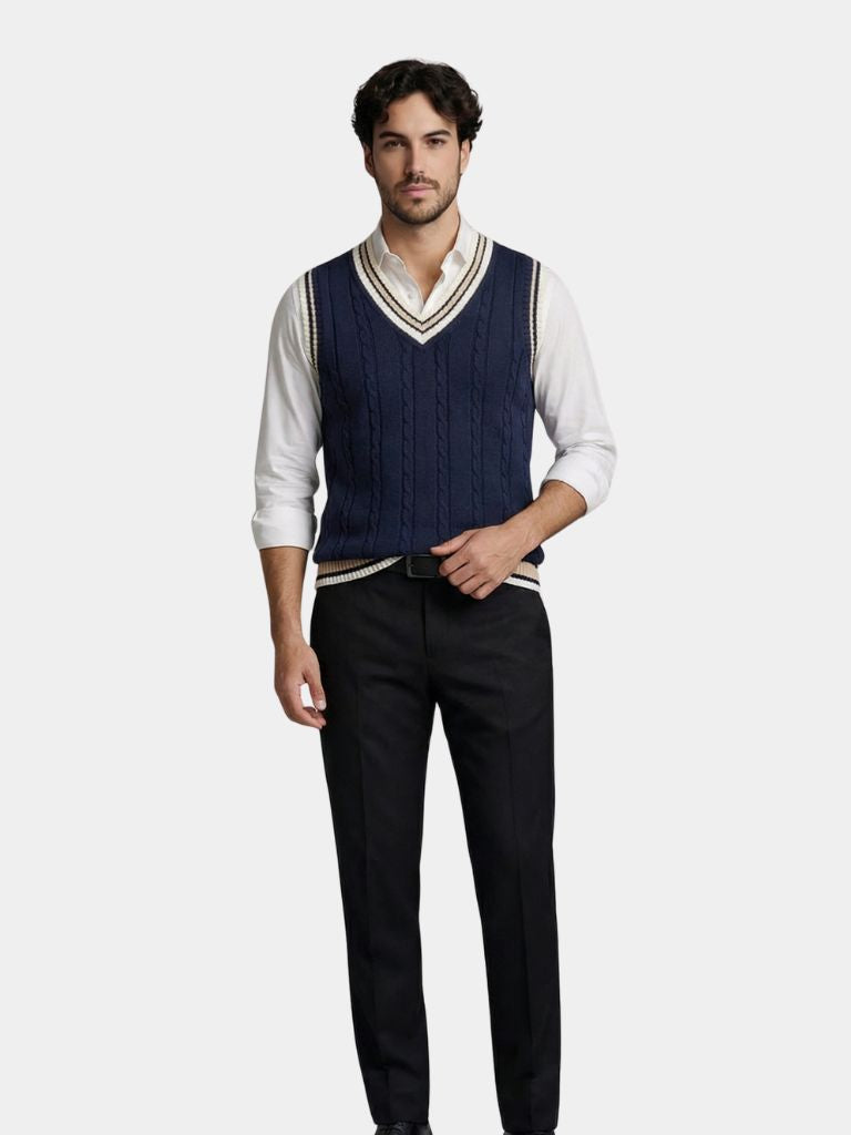 V Neck Elegant Knit Vest | Savile & Co.