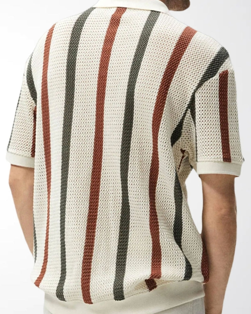 Resort Knit Stripe Polo | Savile & Co.