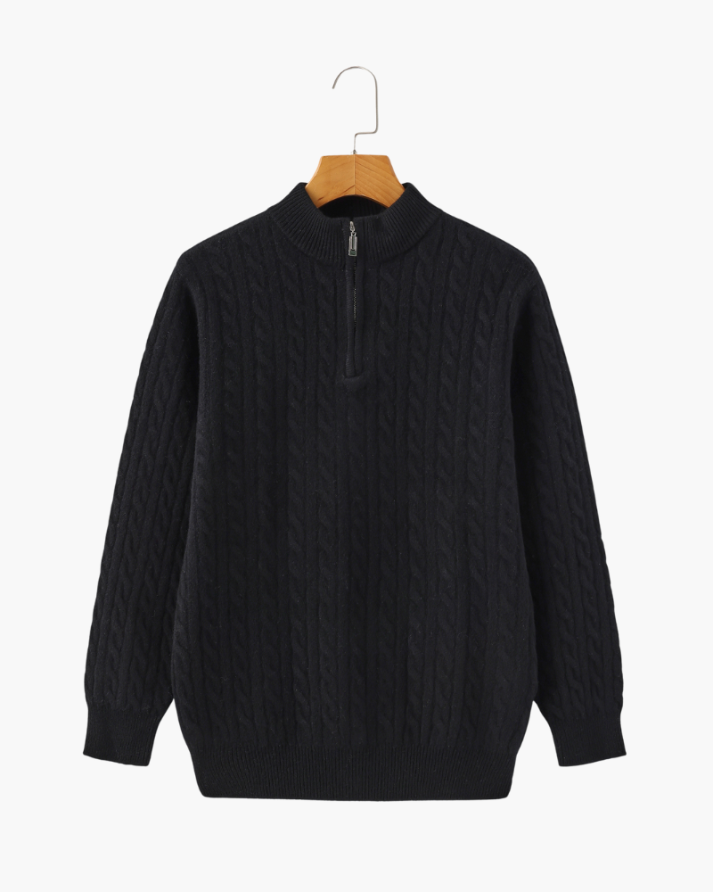 100% Cashmere Woven Half Zip | Savile & Co.
