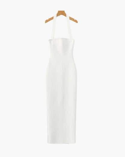 Halter Neck Slim Fit Maxi Dress | Savile & Co.