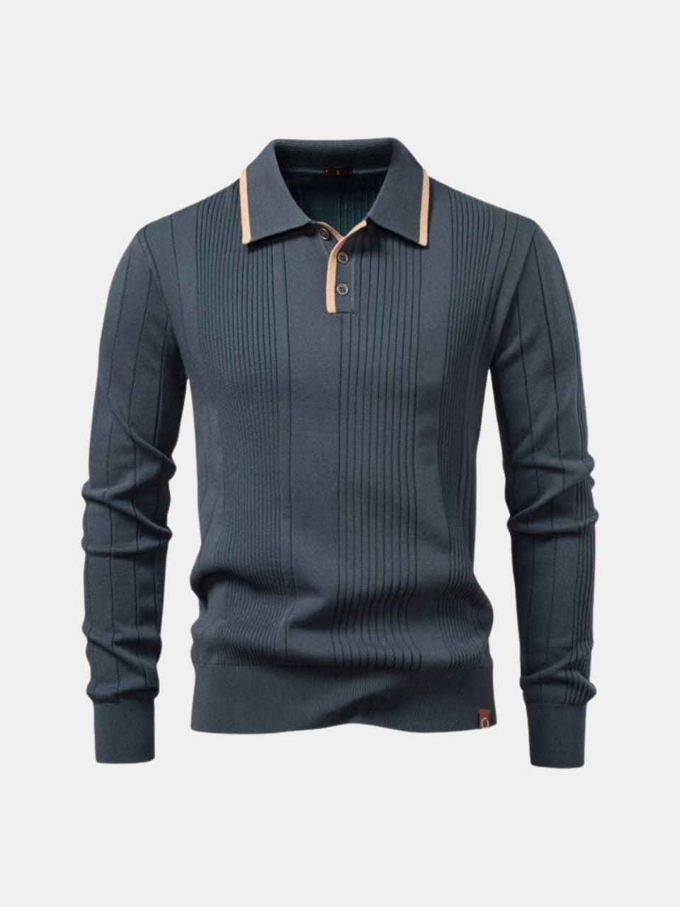 Vertical Ridge Knit Polo Shirt | Savile & Co.