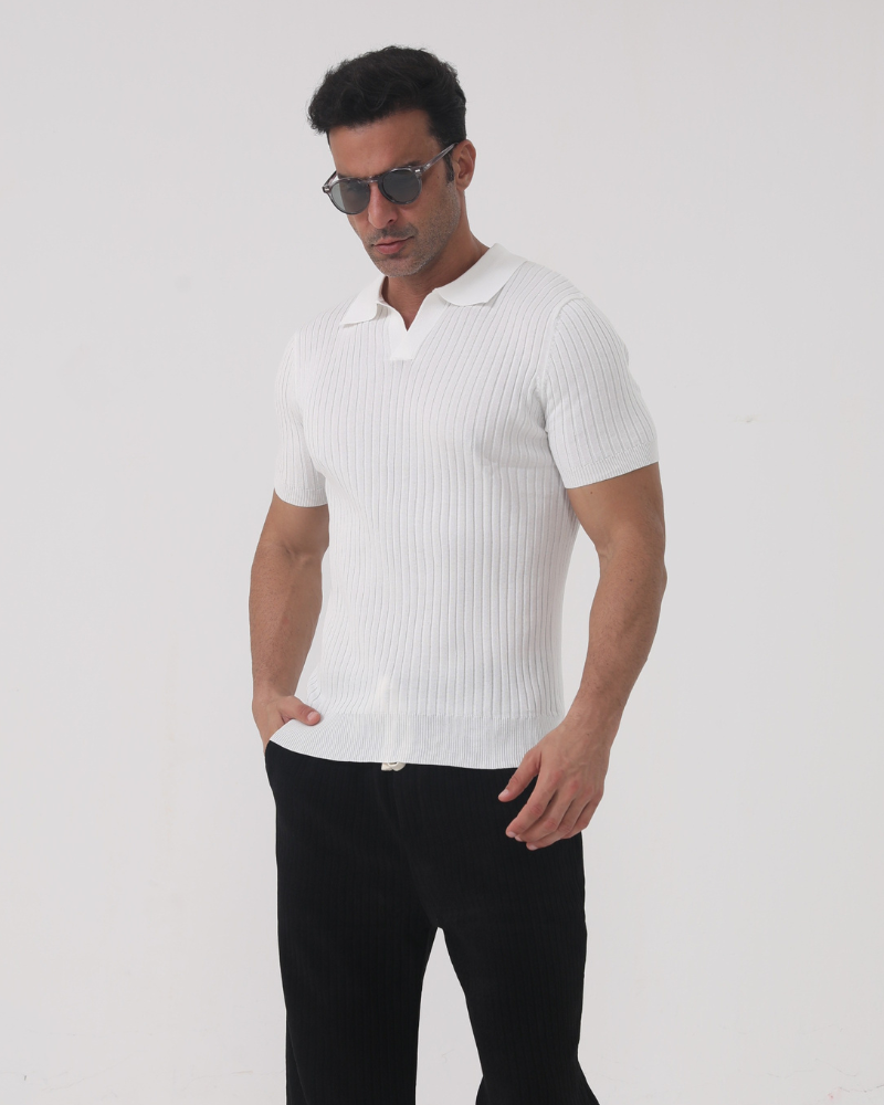 Florence - Ribbed Cotton Polo | Savile & Co.