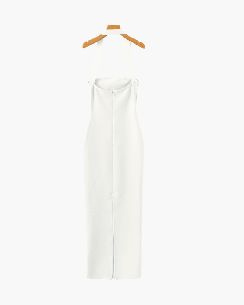 Halter Neck Slim Fit Maxi Dress | Savile & Co.