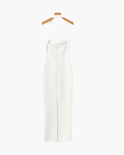 Halter Neck Slim Fit Maxi Dress | Savile & Co.