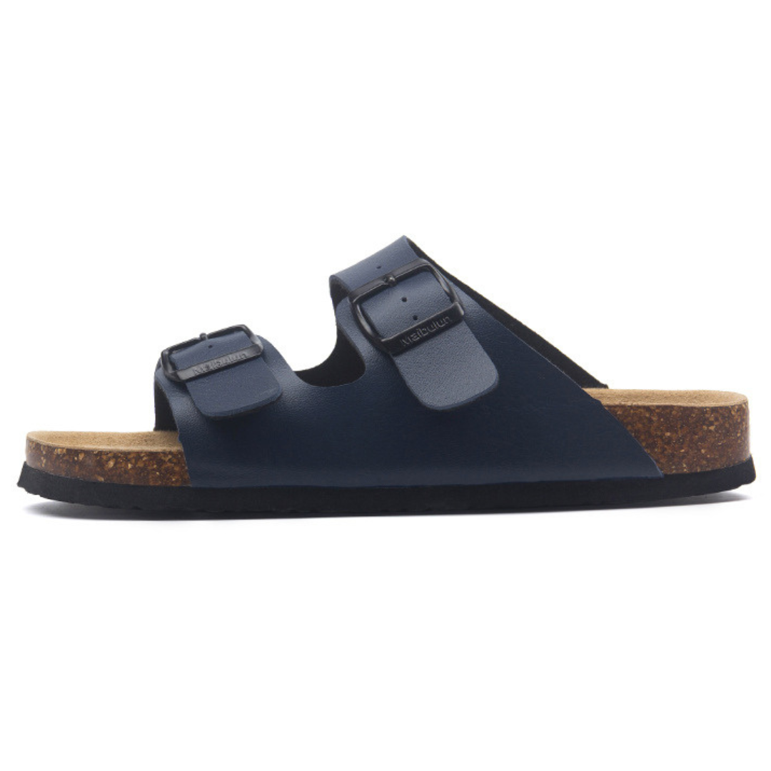 Leather Birken Sandal - Blue | Savile & Co.