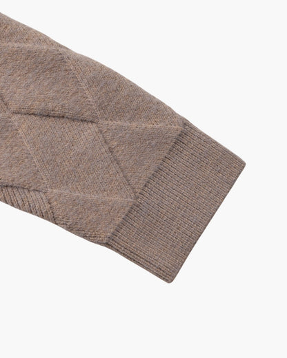 Heritage Diamond Knit Zip Cardigan | Savile & Co.