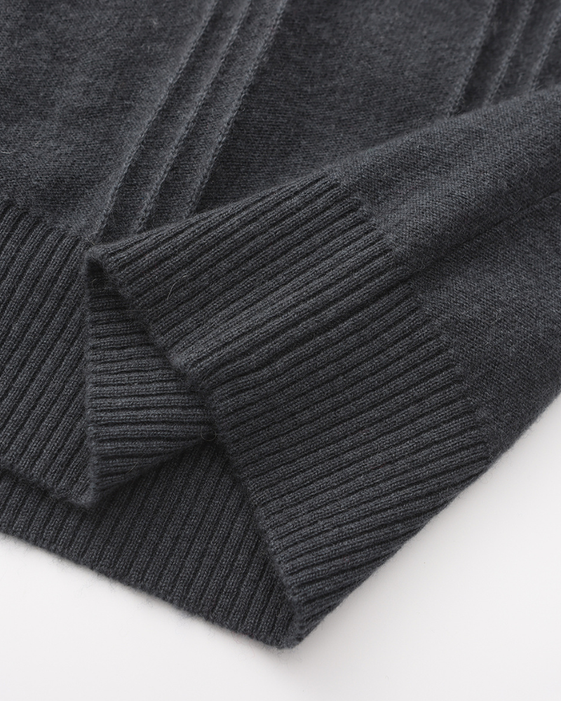 100% Cashmere Ribbed Half Zip | Savile & Co.