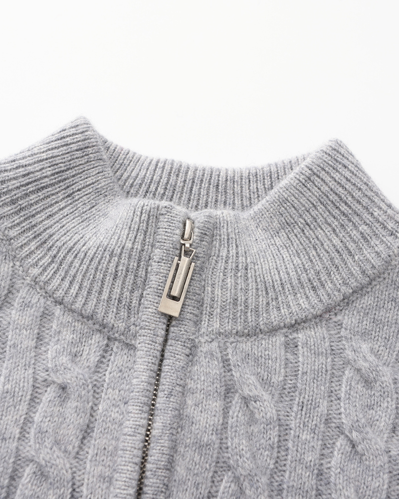 100% Cashmere Woven Half Zip | Savile & Co.