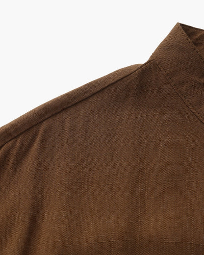 Men’s Mandarin Collar Shirt – Relaxed Fit Textured Cotton Shirt | Savile & Co.