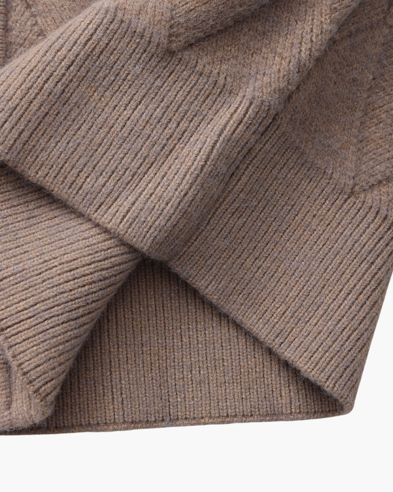 Heritage Diamond Knit Zip Cardigan | Savile & Co.
