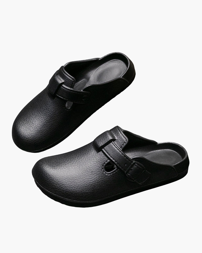 Classic Waterproof Buckle Clogs | Savile & Co.