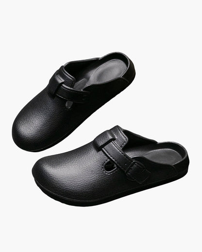 Classic Waterproof Buckle Clogs | Savile & Co.