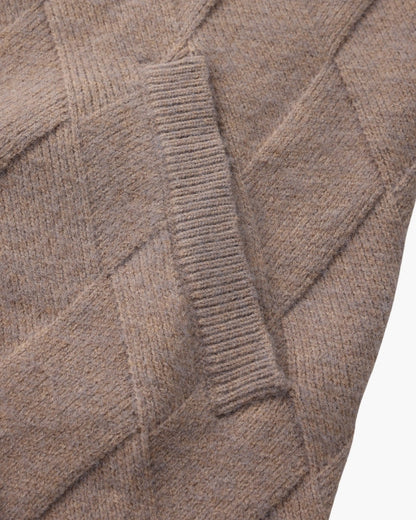 Heritage Diamond Knit Zip Cardigan | Savile & Co.