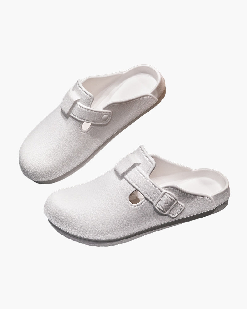 Classic Waterproof Buckle Clogs | Savile & Co.
