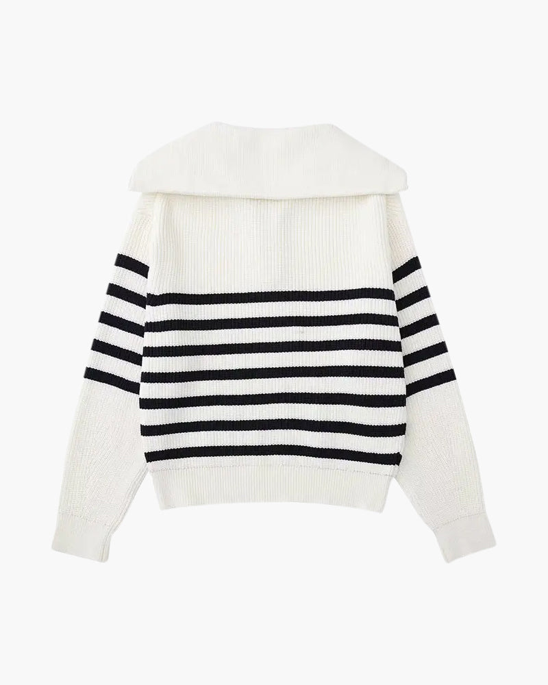 Striped Zip Up Sweater | Savile & Co.