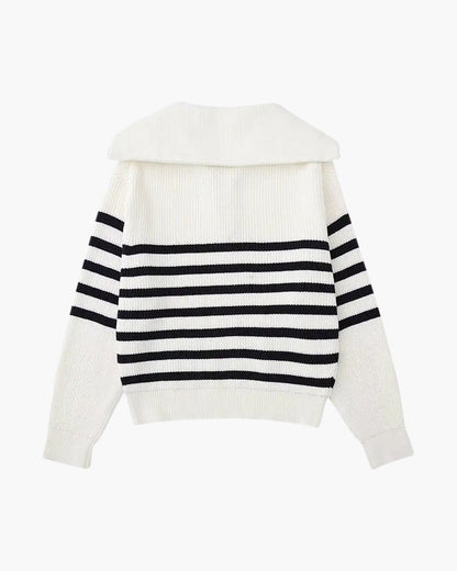 Striped Zip Up Sweater | Savile & Co.