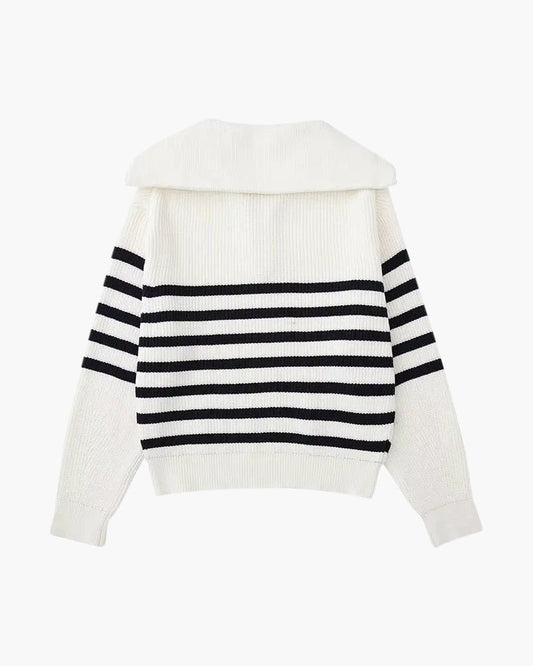 Striped Zip Up Sweater | Savile & Co.