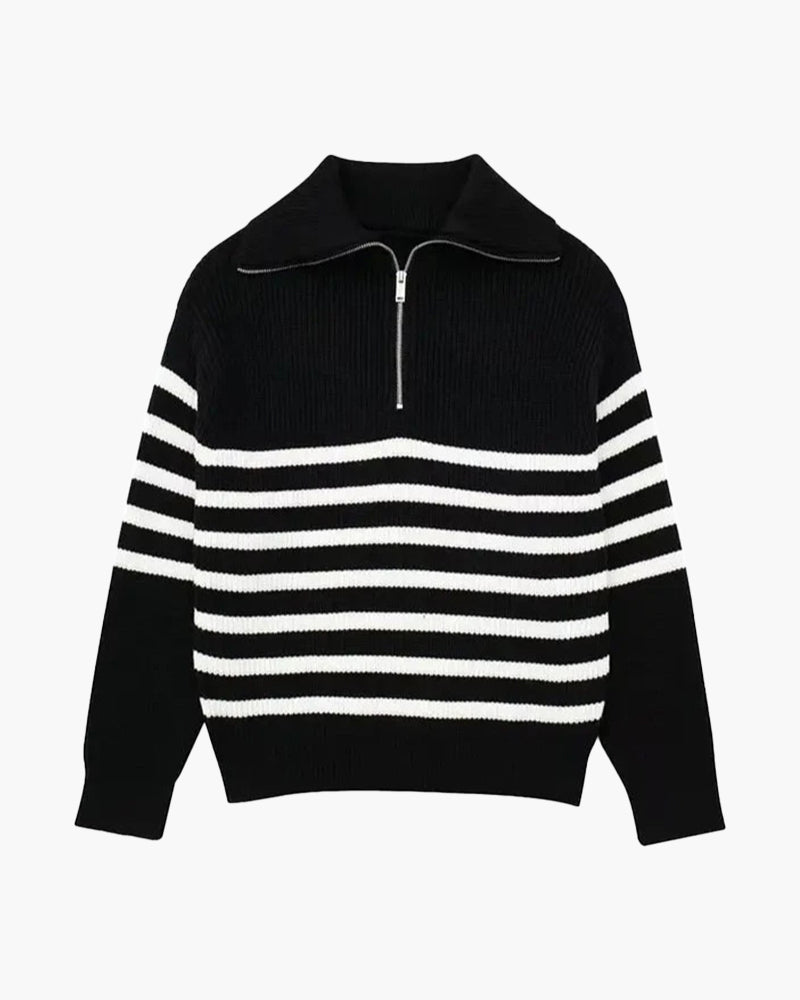 Striped Zip Up Sweater | Savile & Co.