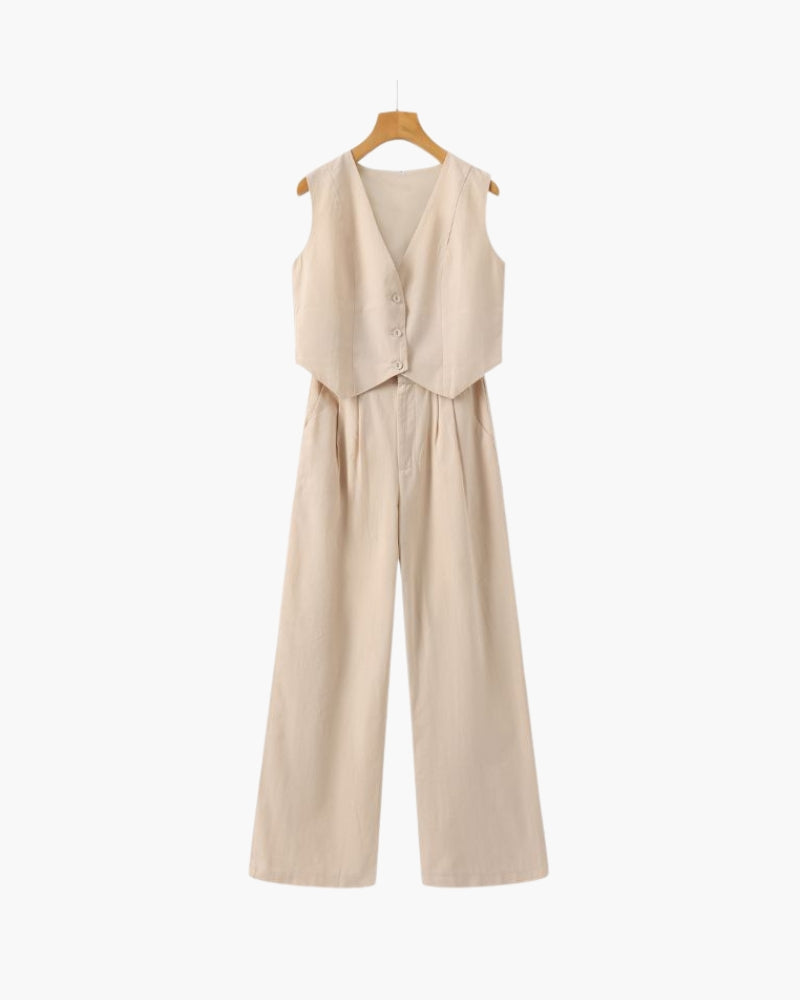 Classy Lady - Linen Two-piece Set | Savile & Co.