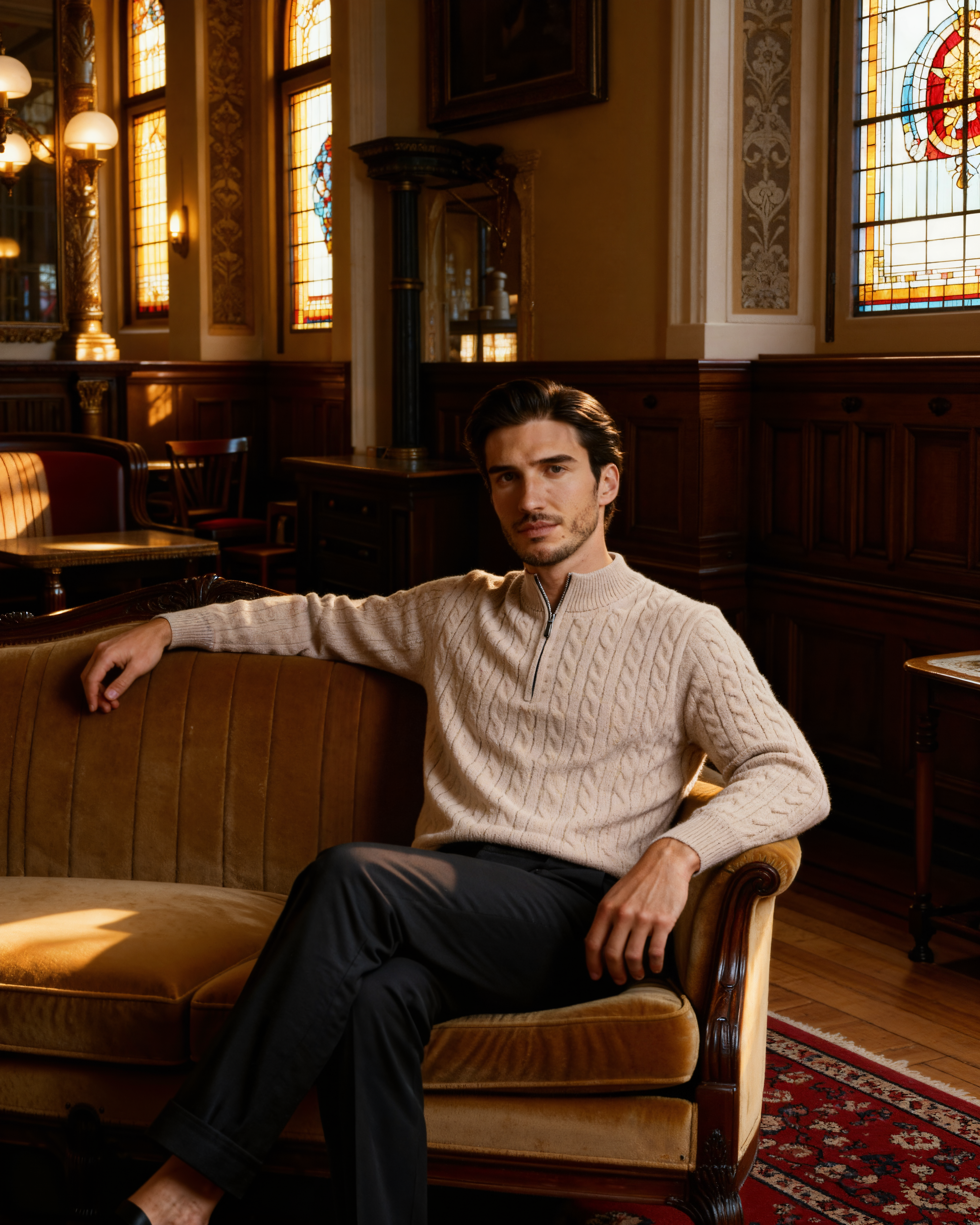 100% Cashmere Woven Half Zip | Savile & Co.