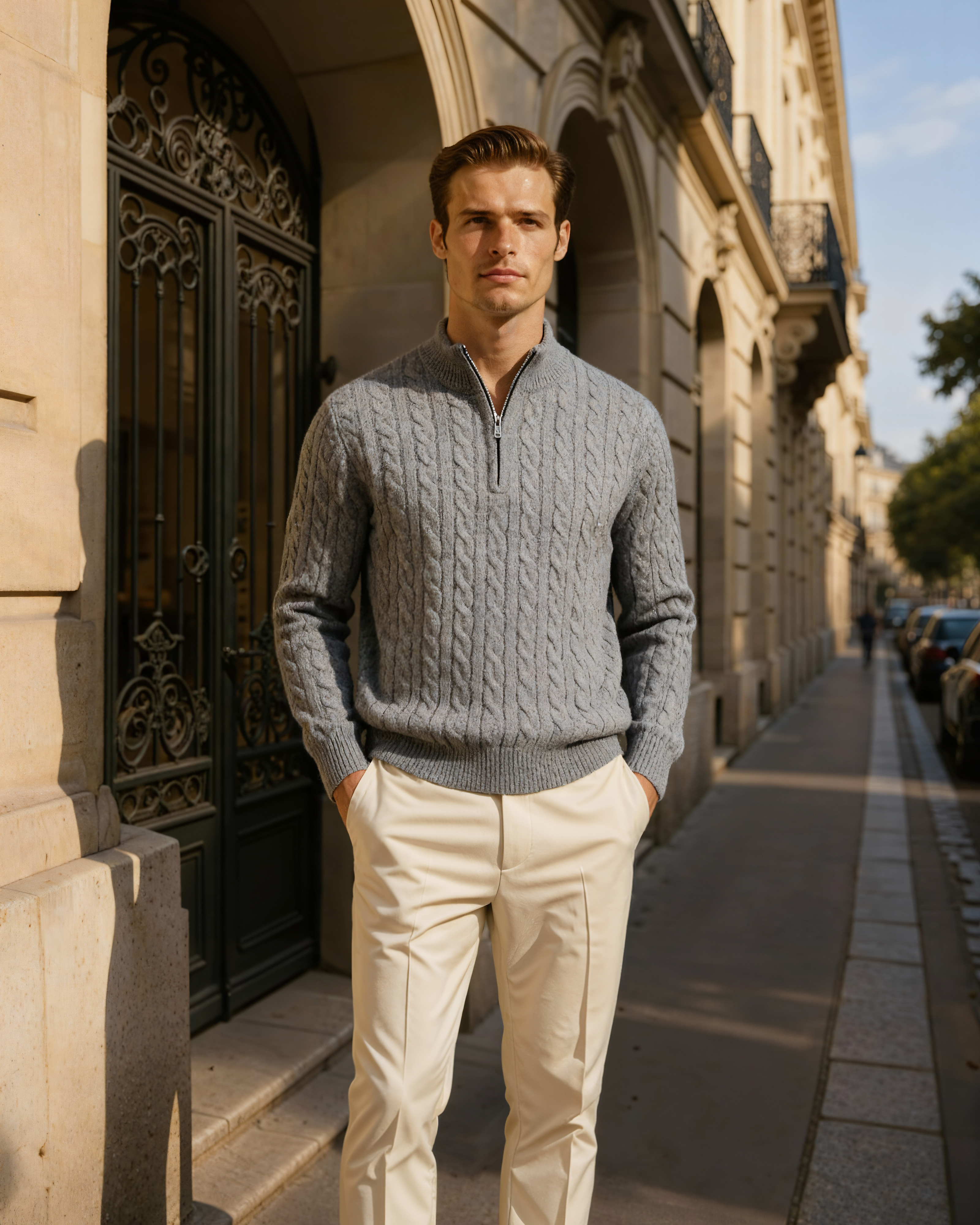 100% Cashmere Woven Half Zip | Savile & Co.