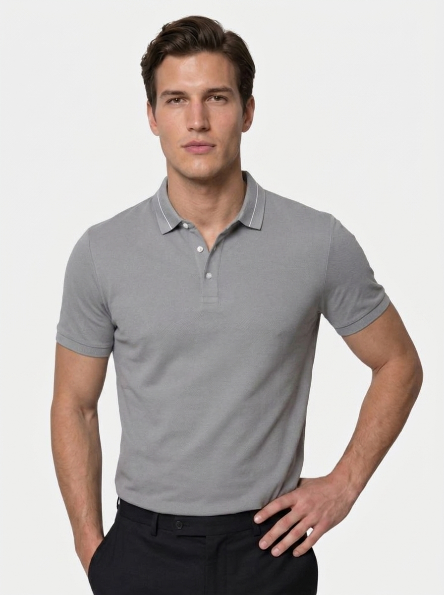 Steel Grey Polo | Savile & Co.