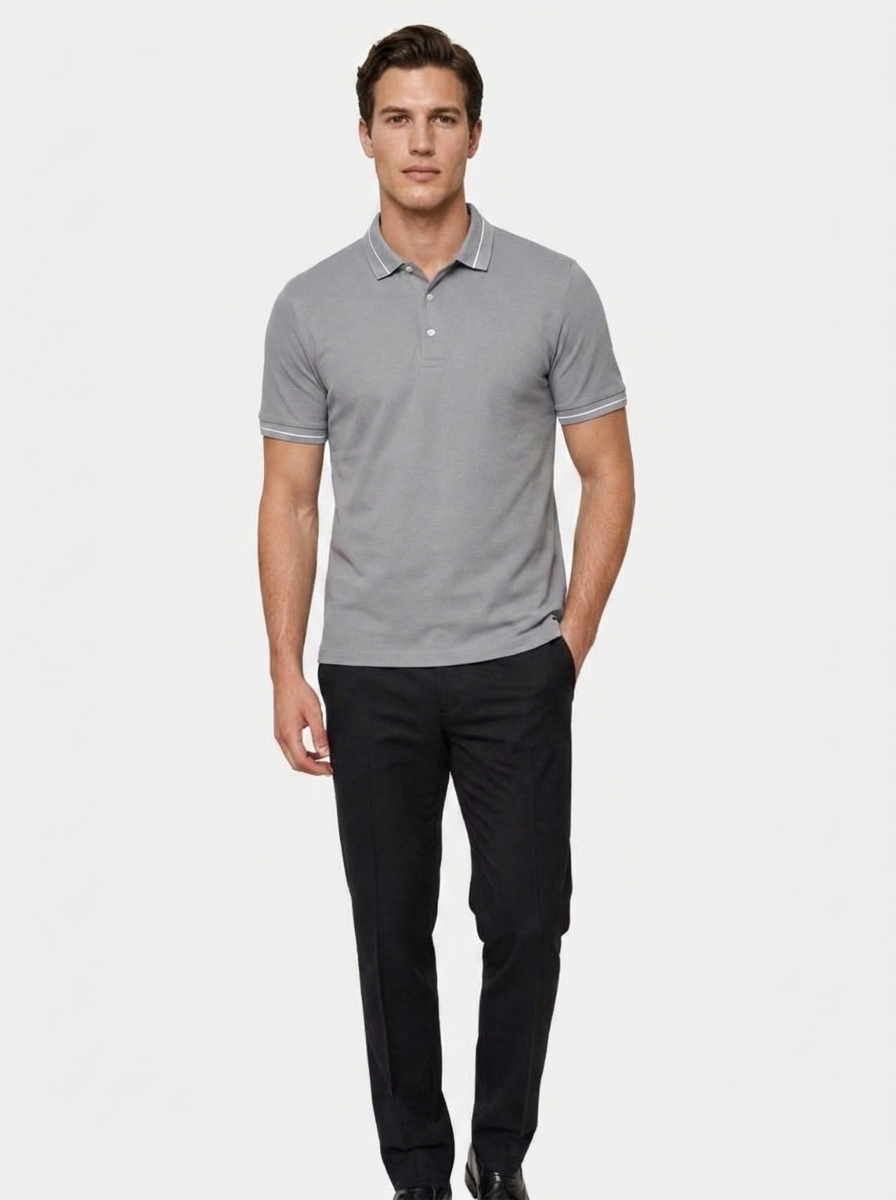Steel Grey Polo | Savile & Co.