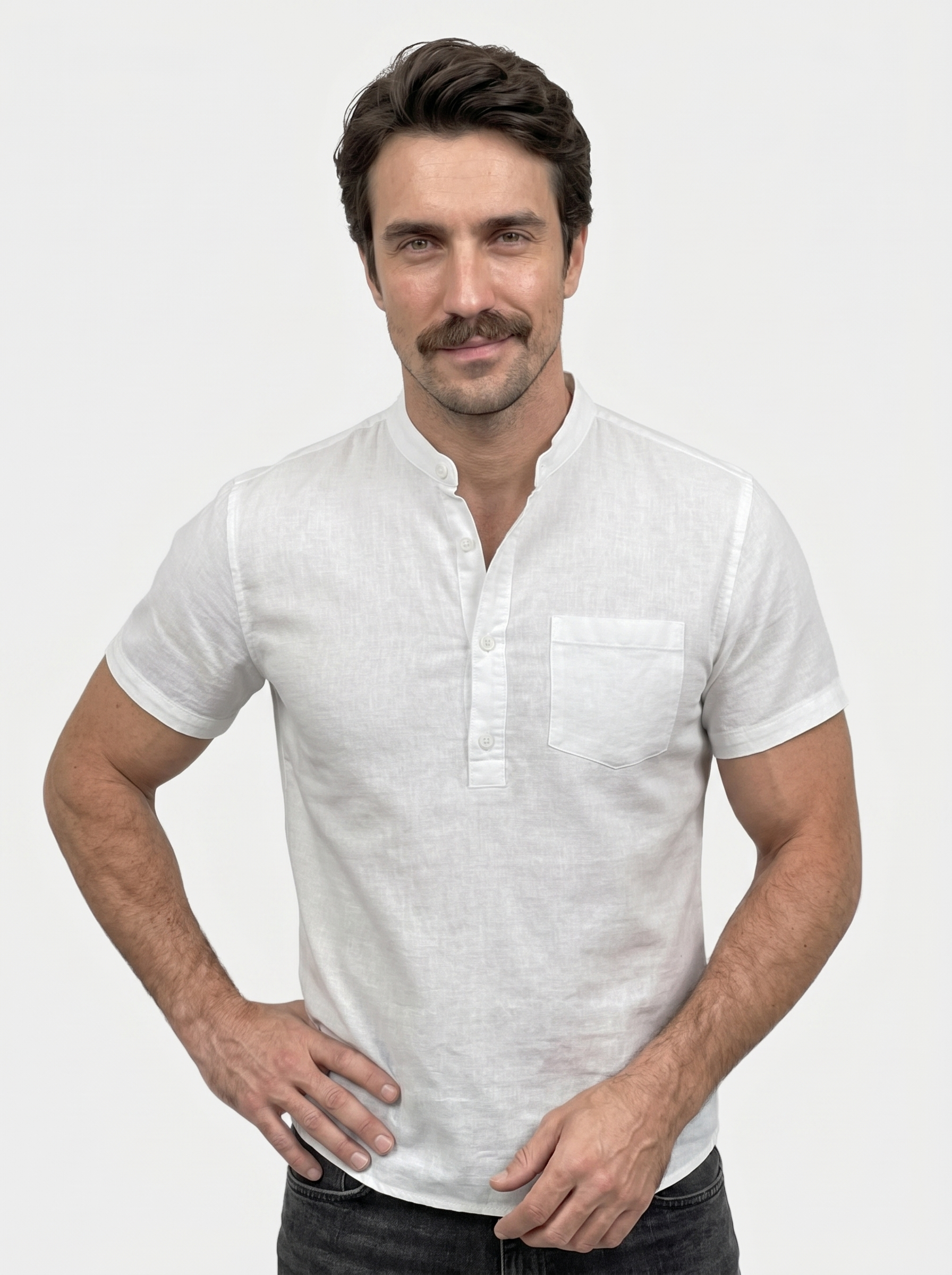 White Wellspring Linen T-Shirt | Savile & Co.