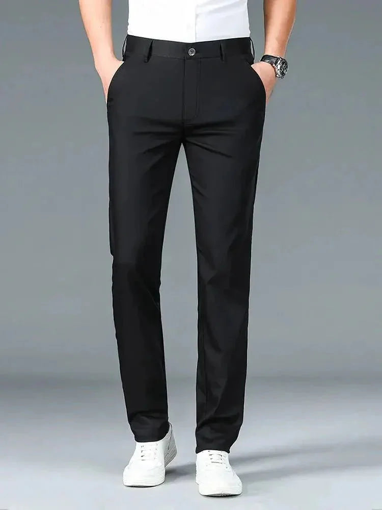 Bamboo Fiber Minimalist Straight Trousers | Savile & Co.