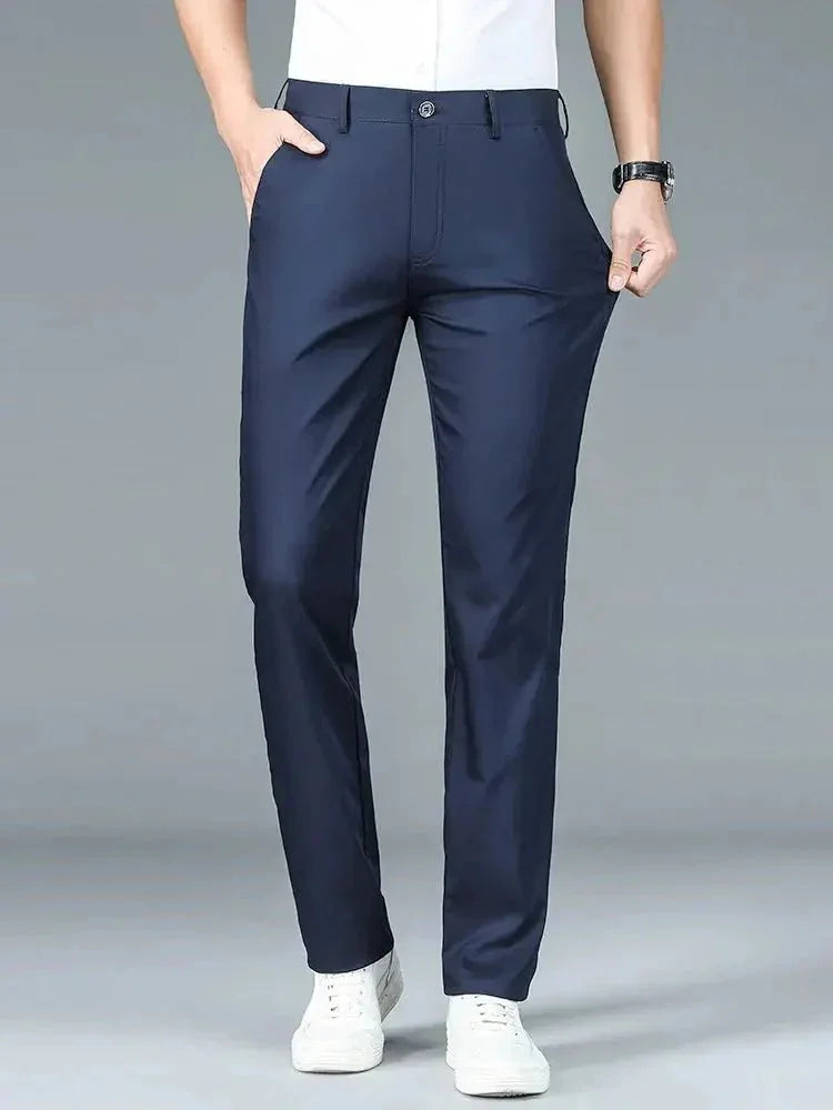 Bamboo Fiber Minimalist Straight Trousers | Savile & Co.