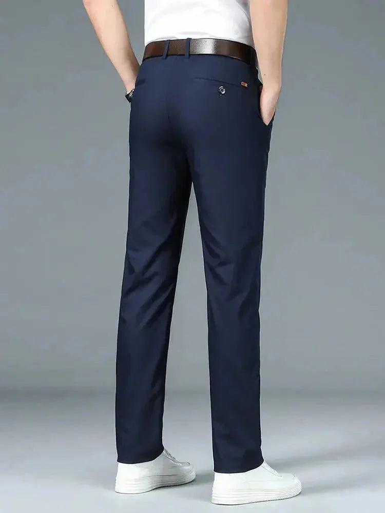 Bamboo Fiber Minimalist Straight Trousers | Savile & Co.