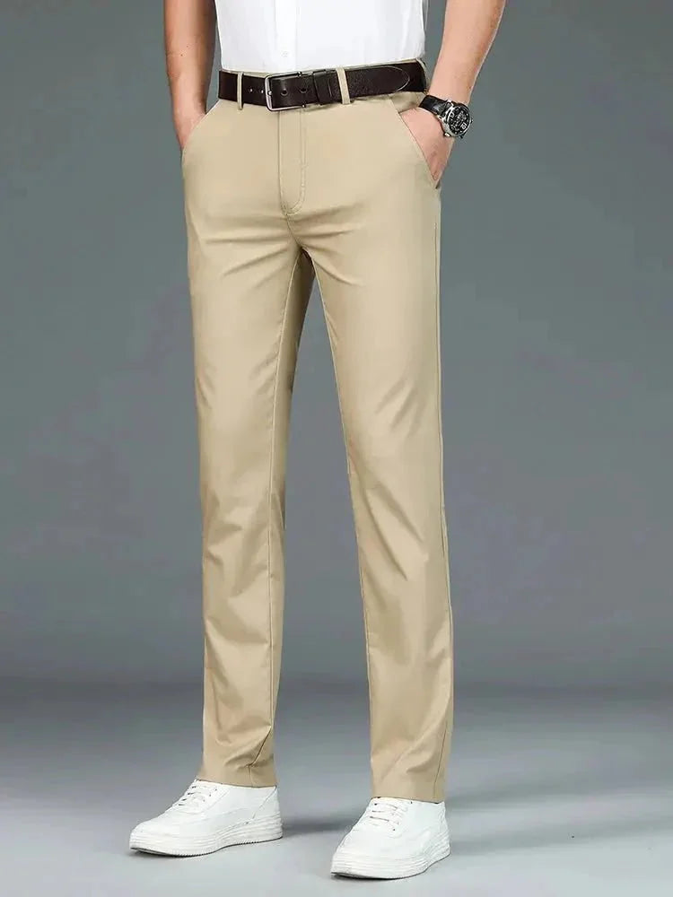 Bamboo Fiber Minimalist Straight Trousers | Savile & Co.