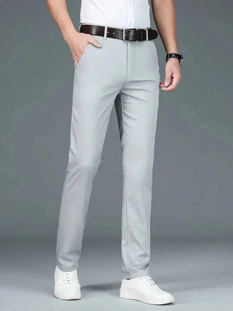 Bamboo Fiber Minimalist Straight Trousers | Savile & Co.