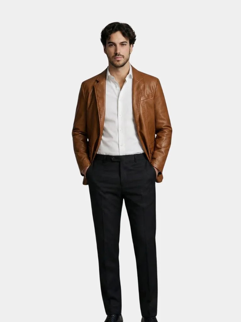 Bold Caramel Leather Jacket | Savile & Co.